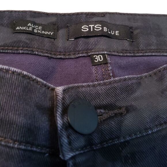 STS Blue Jeans Size 30 Alice Ankle Skinny Jeans Distressed Destroyed Camouflage - Picture 7 of 9